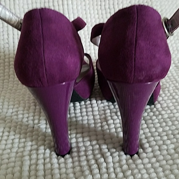 New never used purple high heels sandals size 8 - Picture 3 of 4